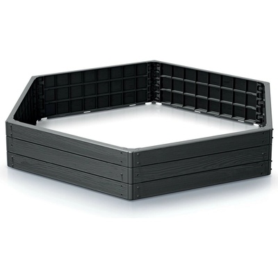 Prosperplast Vyvýšený záhon BASE WOODY, antracit 148 x 129 x 25 cm