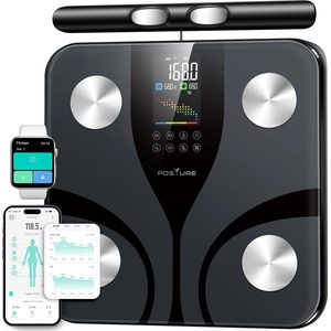 Posture Body Fat Scale, Smart Digital Scale with 8 Electrodes for Body Fat Percentage, Colorful and Interactive LCD Display for BMI and 28 Body Measurements, Large Platform - FG2421LB (FG2421LB)