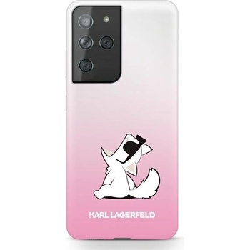 KARL LAGERFELD Луксозен Калъф за SAMSUNG S21 Ultra, KARL LAGERFELD Choupette Fun Case, Розов (KLHCS21LCFNRCPI)