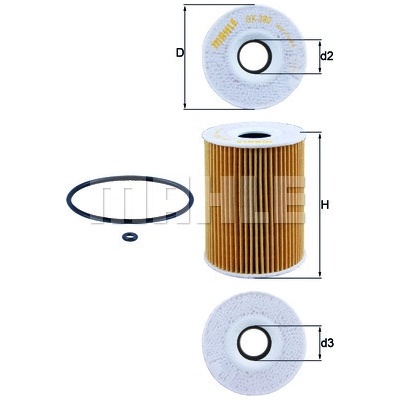 Olejový filter MAHLE ORIGINAL OX 380D (OX380D)