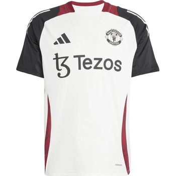 Image 1 of adidas Manchester United Training Shirt 2024 2025 Adults - Off White/Black