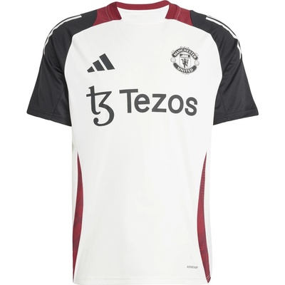 adidas Manchester United Training Shirt 2024 2025 Adults - Off White/Black
