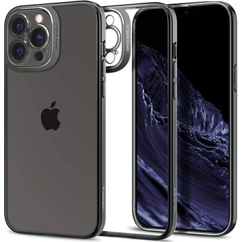 Spigen Optik Crystal Case - тънък силиконов (TPU) калъф за iPhone 13 Pro (сив-прозрачен)
