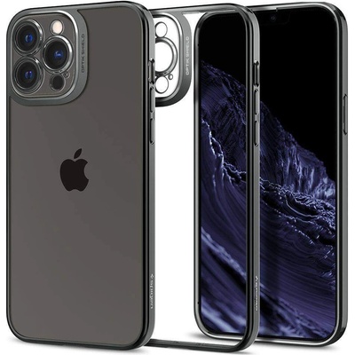 Spigen Optik Crystal Case - тънък силиконов (TPU) калъф за iPhone 13 Pro (сив-прозрачен)