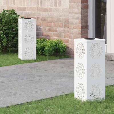vidaXL Соларна LED светлина за пътека 2 бр. Топло бяло 18 x 18 x 50 см (879780)