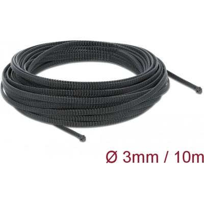 Delock Оплетен кабелен чорап 10 m x 3 mm черен