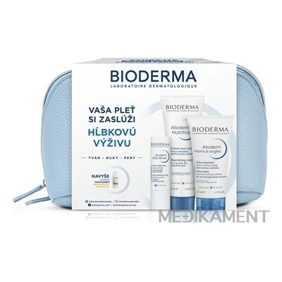Bioderma Atoderm suchá pokožka výživný krém 40 ml + krém na ruky 50 ml + tyčinka na pery + vzorka SPF darčekový set