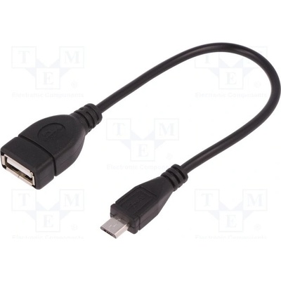 Qoltec 50404 OTG, USB 2.0, USB A zásuvka, USB B micro vidlice, 0,2m