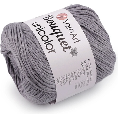 Prima-obchod Bavlněná pletací příze Bouquet Unicolor 100 g, barva 12 (3203) šedá světlá