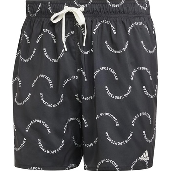 Adidas Бански гащета Adidas Wave Logo CLX Swim Shorts - Black/Off White