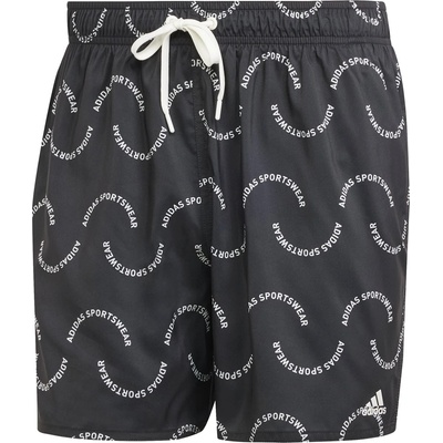 Adidas Бански гащета Adidas Wave Logo CLX Swim Shorts - Black/Off White