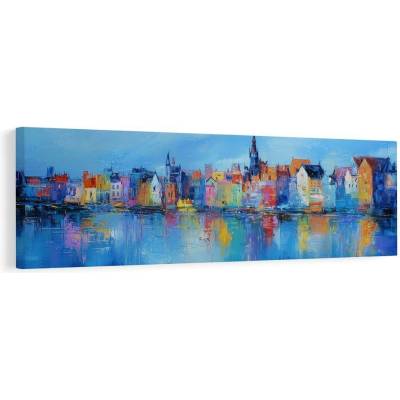 Obraz pohádková městská krajina - 135x45