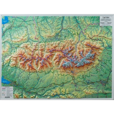 Kartografie HP Tatry - nástěnná plastická mapa Varianta: bez rámu, Provedení: plastická mapa