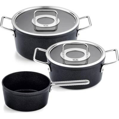 Fissler Sada hrnců ADAMANT černá hliník 3 ks