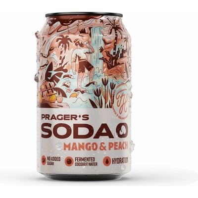 Prager's Soda Mango a broskev 330 ml