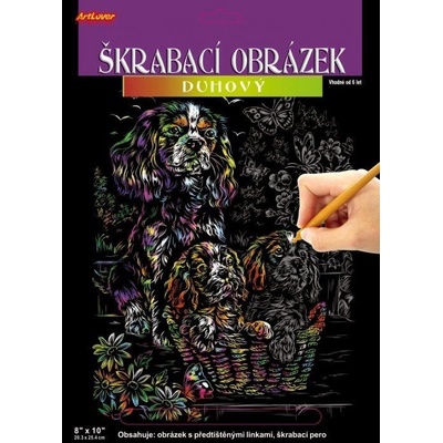 ARTLOVER Škrabací obrázek duhový Pejsci