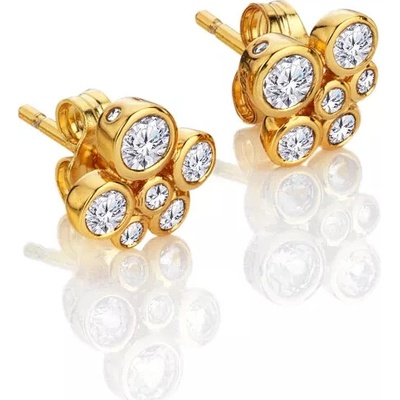 Hot Diamonds Pozlacené stříbrné náušnice HD x Golden Edit Tender DE851