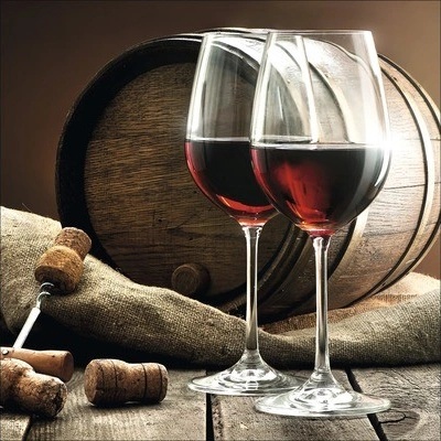 Sklenený obraz Red Wine IV 20x20 cm