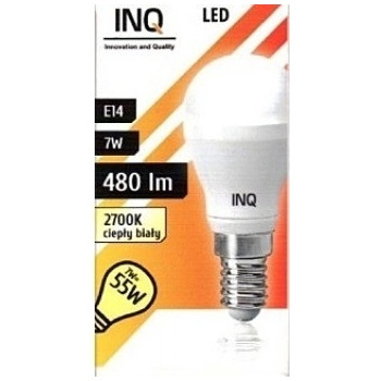 INQ LED žárovka E14 ilum.7W P20 Teplá bílá IN712520