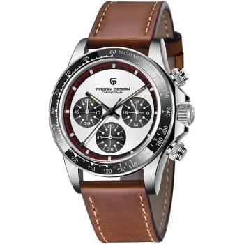 Pagani Design Мъжки часовник Pagani Design Wantage, Кварцов, Хронограф, Кафяв / Бял (PD-1676-BROWN-WHITE)