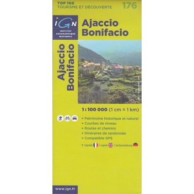 IGN 176 Ajaccio, Bonifacio 1:100t mapa IGN