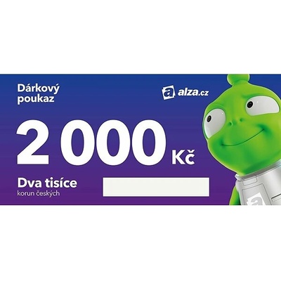 Tištěný dárkový poukaz Alza.cz na nákup zboží v hodnotě 2000 Kč