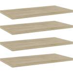 vidaXL Рафтове, 4 бр, дъб сонома, 40x20x1, 5 см, инженерно дърво (805144)