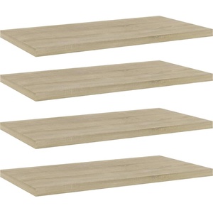 vidaXL Рафтове, 4 бр, дъб сонома, 40x20x1, 5 см, инженерно дърво (805144)