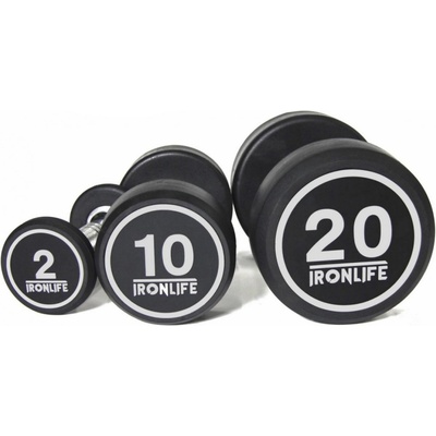 IRONLIFE Sada pogumovaných jednoručních činek 2-20 kg (10 párů, stoupání po 2 kg)