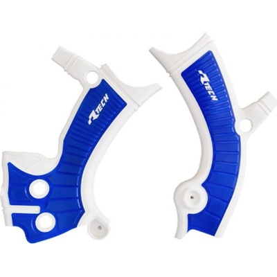 RACETECH (RTECH) kompletní kryty rámu BI-MATERIAL SUPER GRIP YAMAHA YZF 250 19-21, YZ-FX 250 20-21, YZF 450 18-21, YZ-FX 450 19-21, WRF 250 20-21, WRF 450 19-21 barva bílá modrá - VÝPRODEJ