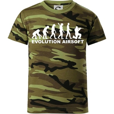 Evoluce airsoft dětské maskáčové triko zelený maskáč