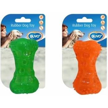 Duvo Plus TPR Bone Squeaky - Плаващ , дентален кокал за кучета , със звук 9.5 см. зелен/ оранжев