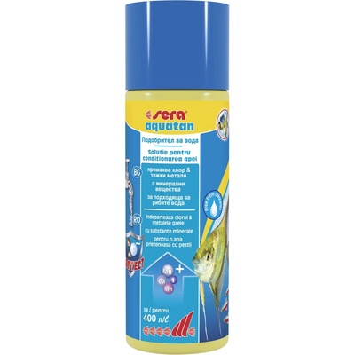 Sera Aquatan - Подобрител за вода с нова формула , при смяна на водата на сладководен и морски аквариум 250 мл