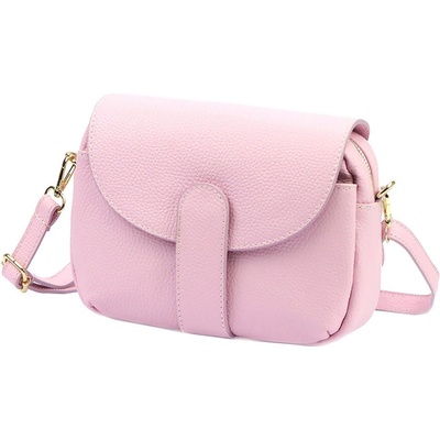 Kožená ružová crossbody kabelka G35100