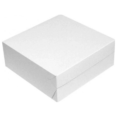 krabice dortová 30x30x10cm, bílá, papír,