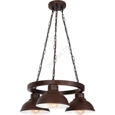 Luminex Полилей на въже, кабел HAKON ROUND 3xE27/60W/230V тъмен (LU8021)