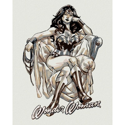 Zuty malování podle čísel Wonder Woman černobílý plakát