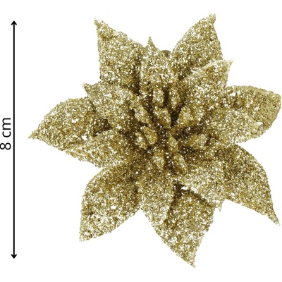 Springos Vianočná dekorácia poinsettia, 8 cm S-CA0725