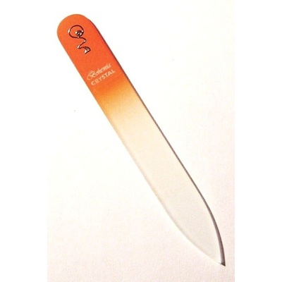 Bohemia Crystal pilník na nechty sklenený s potiskom 90 mm oranžový