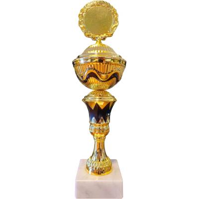 Kovový pohár s poklicí Zlato-černý 36,6 cm