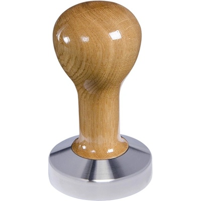 Buna Café tamper dub, lak, nerez mat, konvexný 58 mm