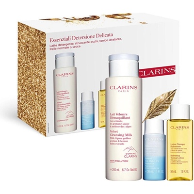 Clarins CLARINS SET (VELVET CLENSING MILK 200 ml + INŠTANTNÝ OČNÝ ODLIČOVAČ 30 ml + HYDRATAČNÉ TÓNIČNÉ MLIEKO 50 ml)