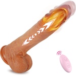 SuperLove Realistic Thrusting & Heating 3in1 Silicone Dildo with Remote Flesh