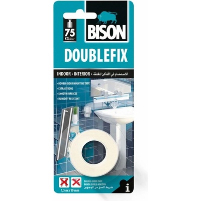 Bison International B. V Bison International B. V. Двустранно залепваща лента BISON DOUBLEFIX 1, 5 м x 19 мм