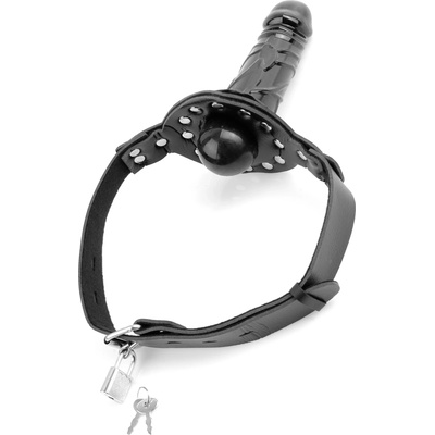 Луксозна топка за уста с дилдо, регулируема каишка - Deluxe Ball Gag Dong (PIPE385300)
