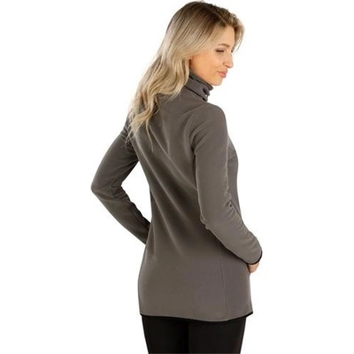 Litex Dámská mikina s řaseným límcem šedá – Zboží Mobilmania