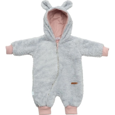 Sun City Luxusní zimní overal Teddy bear šedo růžový