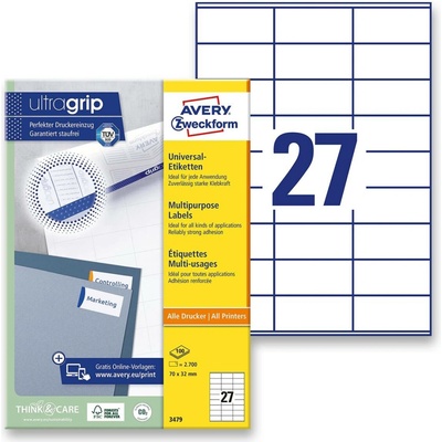 Avery Zweckform 3479 univerzální etikety 72,0 x 32,0 mm 2700 etiket bílé