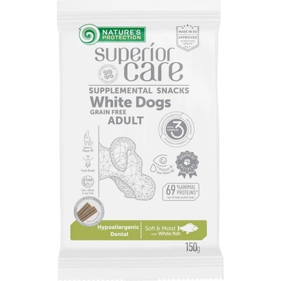 Natures Protection Superior Care white dog Hypoallergenic Dental Care Grain free white fish 150 g