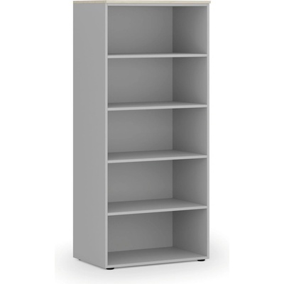 Primo Kancelářský regál GRAY, 1781 x 800 x 500 mm, šedá/dub přírodní